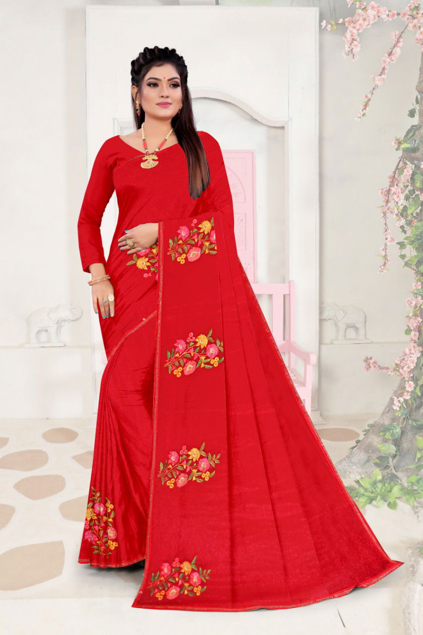 Shanaya Activa Fancy Designer Regular Waer Embroidery Work Chiffon Saree Collection